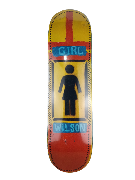 Girl Jeron Wilson Stencil Logo Orange Yellow Blue Black 8.3 Deck