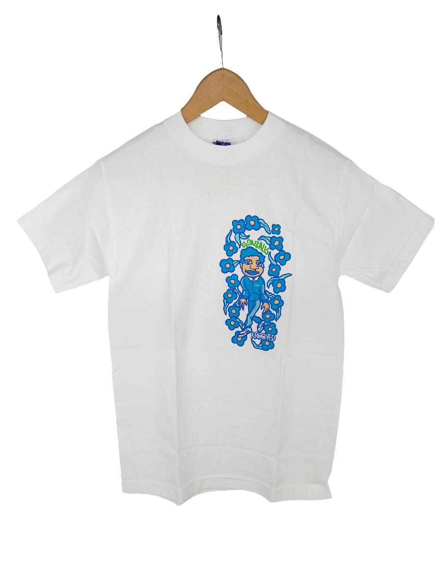 Krooked Mark Gonzales Sweatpants Graphic White Blue Green Mens Size Small S/s Shirt