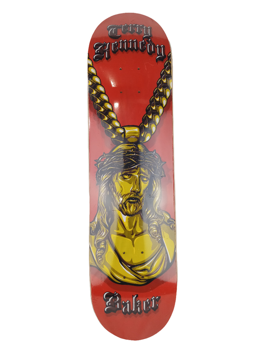 Baker Terry Kennedy Jesus Chain Red Gold Size 8 Skateboard Deck