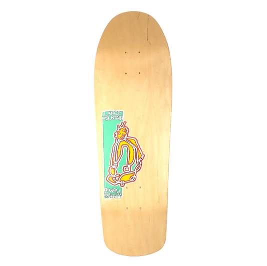 Powell Peralta Lance Mountain Character Drawing Blank/Orange/Blue Size 9.5 Shaped Skateboard Deck