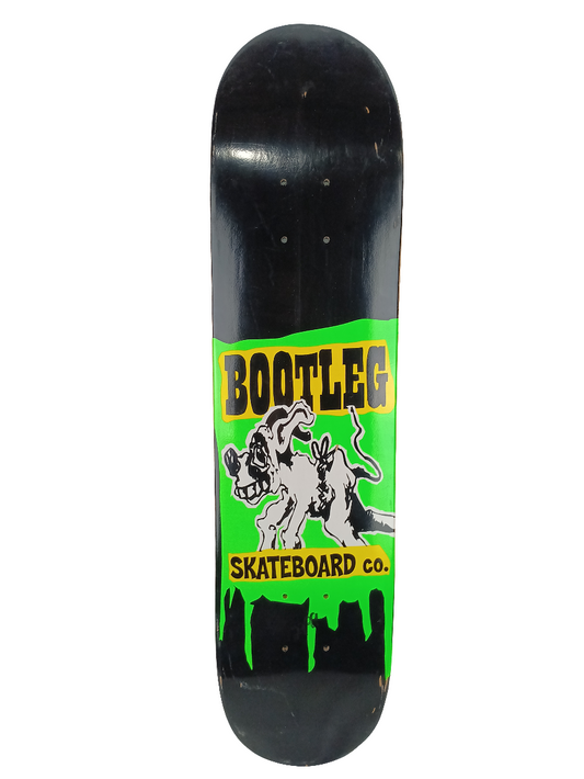 Bootleg Horse UV Reactive Team Graphic Black Green Yellow 7.8 Vintage NOS Deck