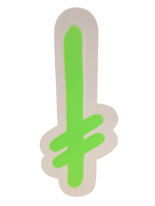 Deathwish Death Spray Cross Logo Clear Green 6.2" x 2.5" Sticker