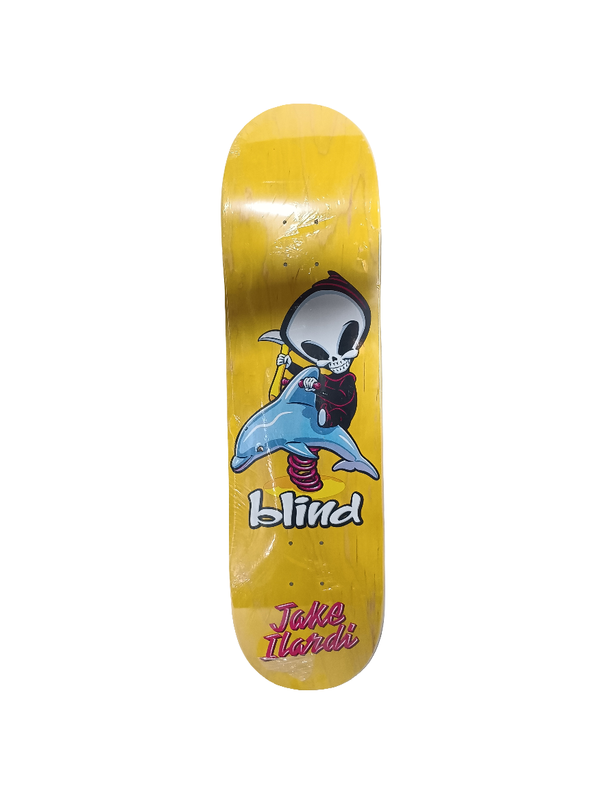 Blind Jake Ilardi Dolphin Spring Rider Graphic Yellow Multi Color Size 8.25 Skateboard Deck