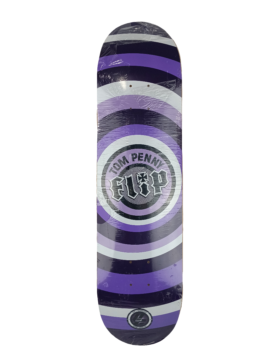 Flip Tom Penny Spring Loaded Pop Purple White Black Size 8.125 Skateboard Deck