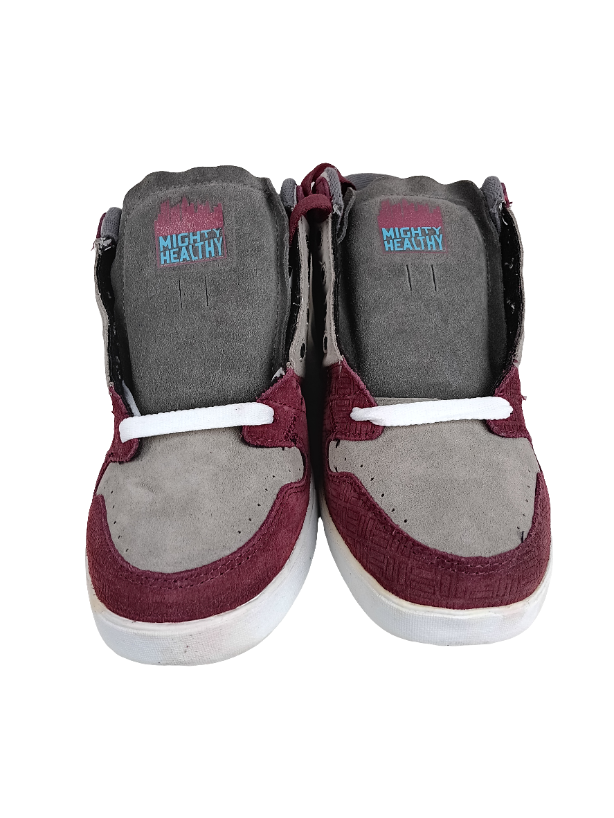 DVS Huf 5 Mid O.I. Keith Hufnagel Grey Maroon Suede - Mighty Size 10 Shoes