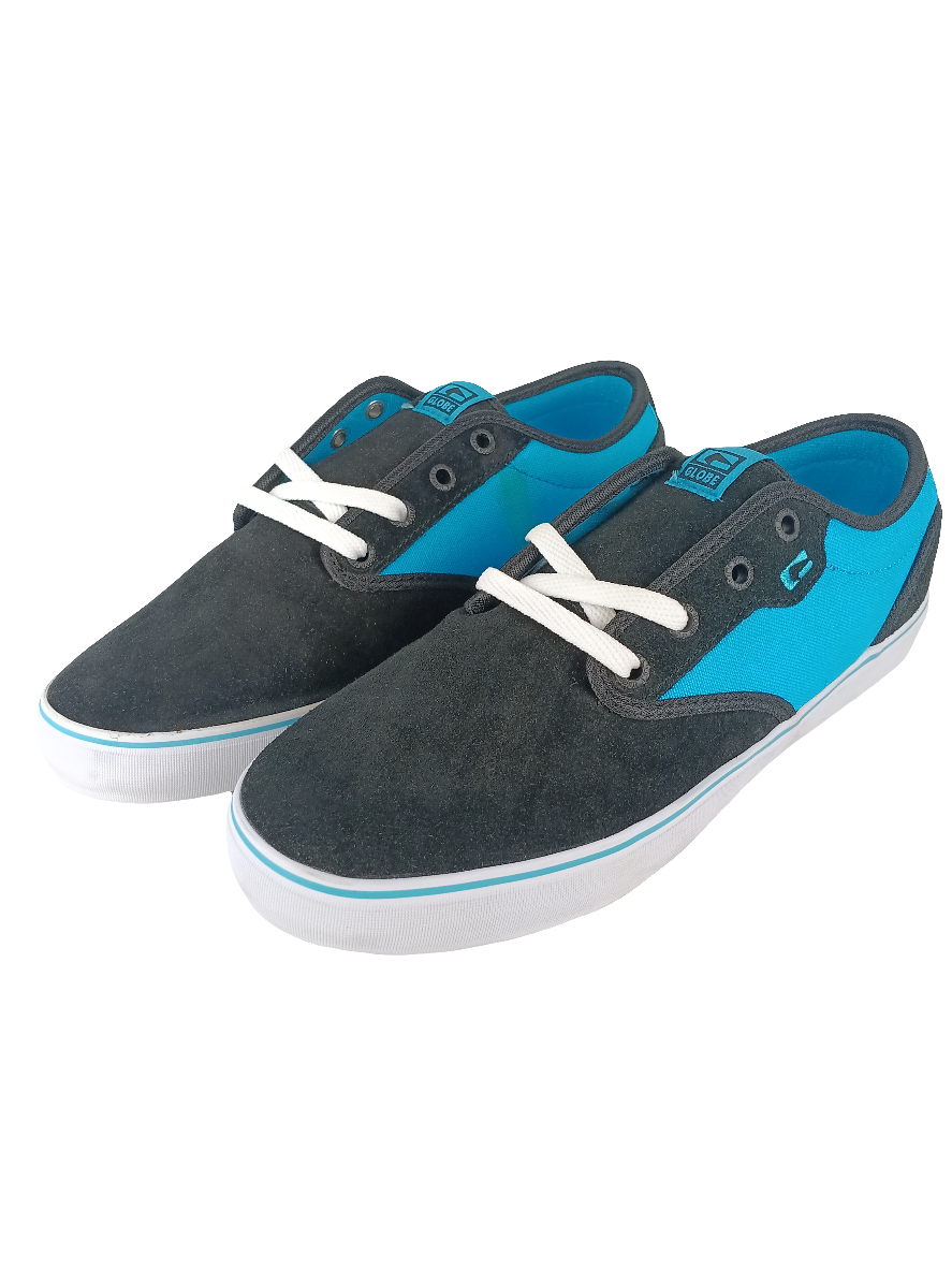 Globe Motley Black Flourescent Blue Size 10 Shoes