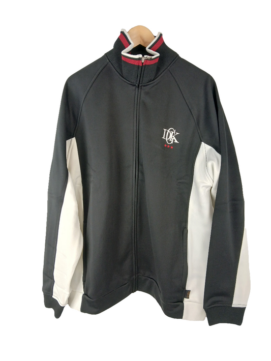 DGK By RBK Reebok Black White Red Silver Insignia Mens Size Large L/s Zip Up Sweatshirt Vintage