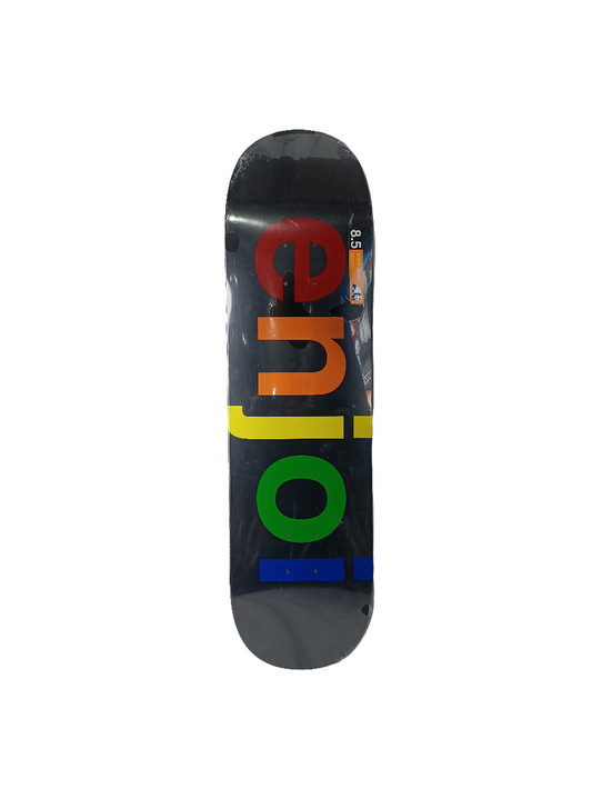 Enjoi Rainbow Lettering Black Multi Color Size 8.5 Skateboard Deck