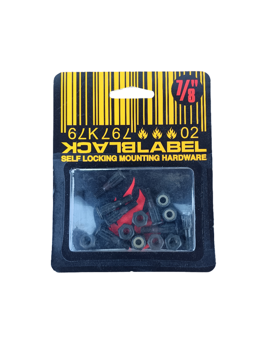 Black Label Skateboards Size 7/8" Flame Logo Self Locking Mounting Vintage NOS Hardware