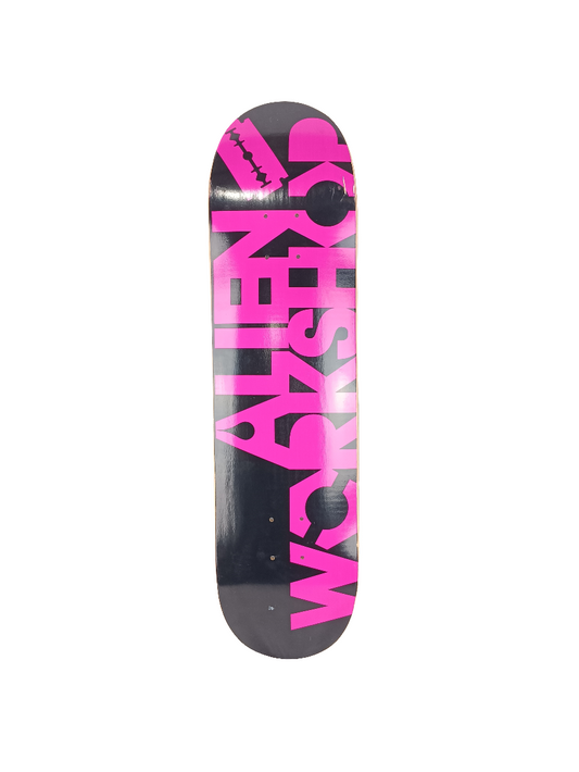 Alien Workshop Team Graphic Black Pink Size 8 Vintage NOS Skateboard Deck