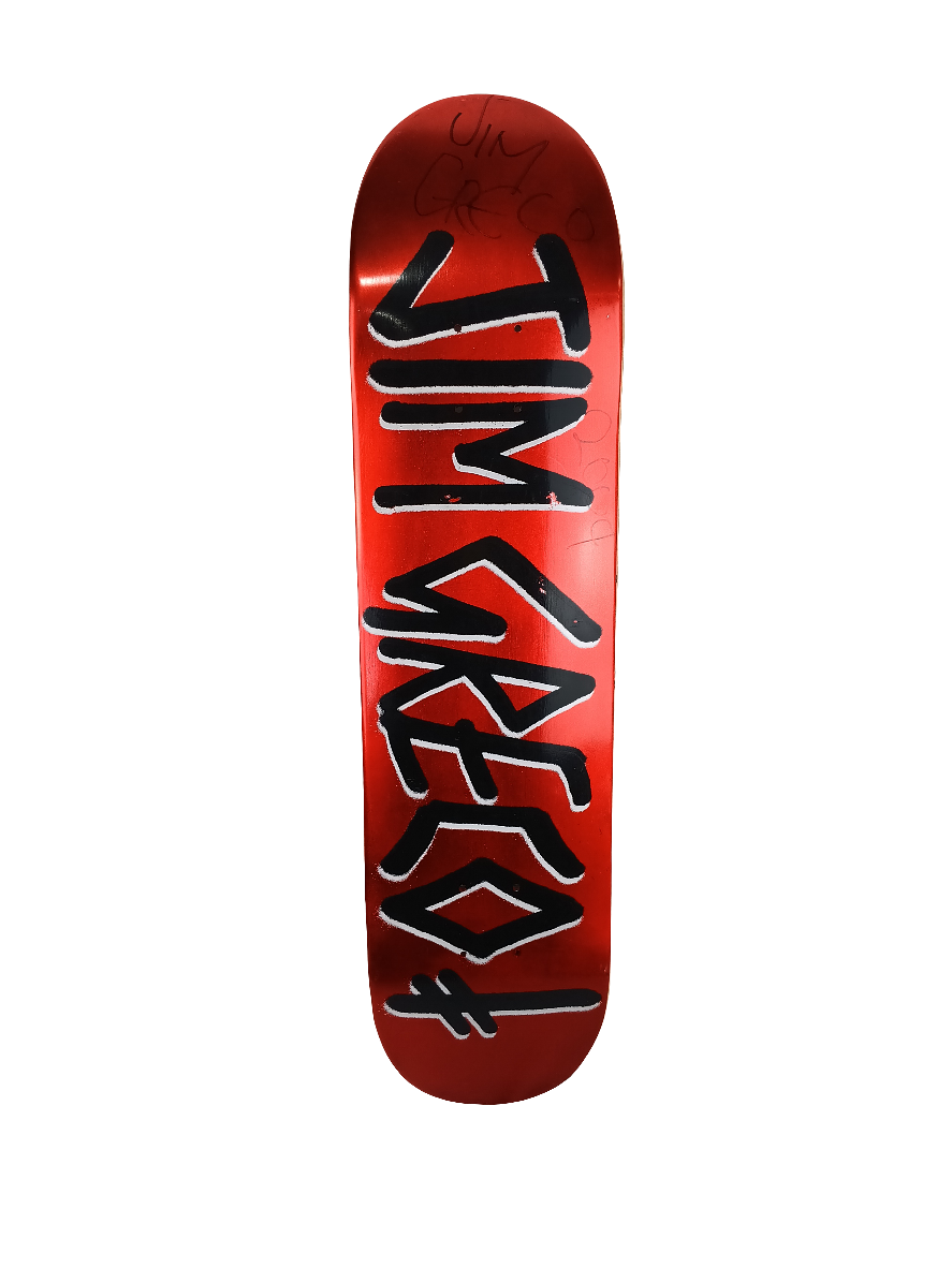 Deathwish Jim Greco Signed Spray Graphic Red Black White Size 7.625 Skateboard Deck