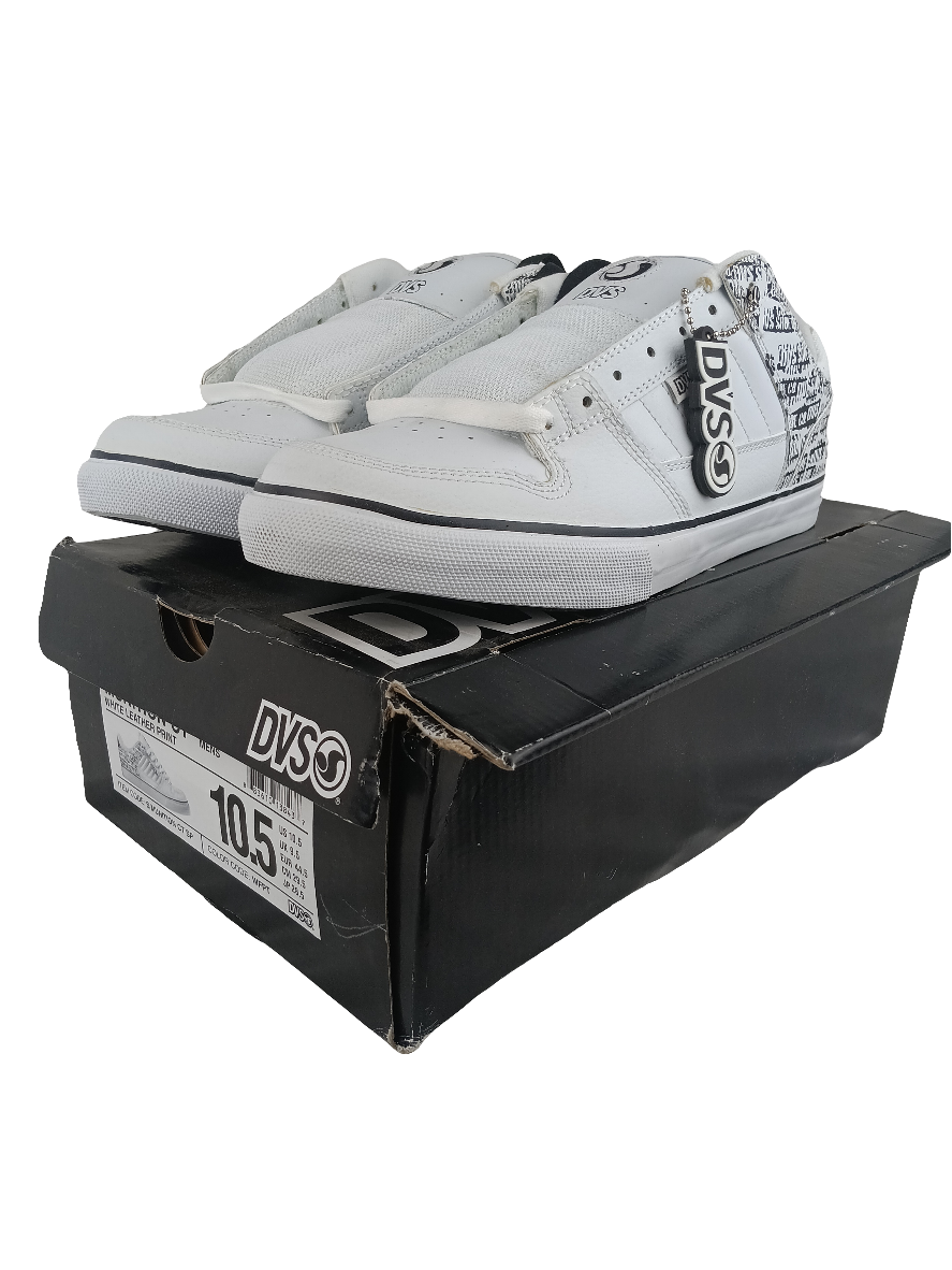 DVS Munition CT White Leather Print Size 10.5 Shoes