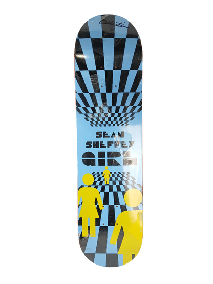 Girl Sean Sheffey No Wave Series Blue Black Yellow Size 7.9" Vintage NOS Deck 2003