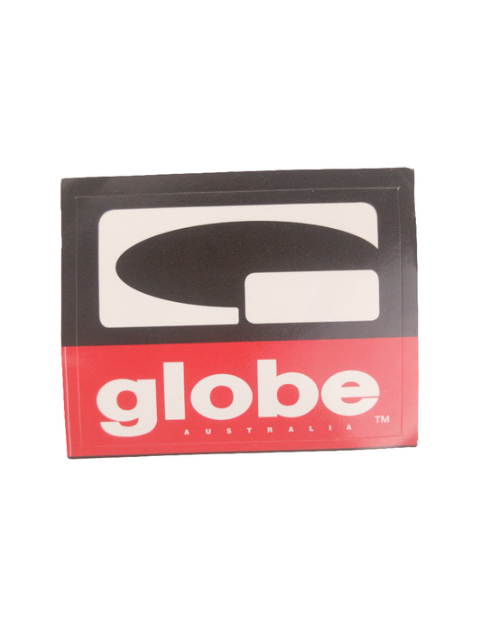 Globe Australia Red Black White 2.25" x 3" Vintage NOS Sticker