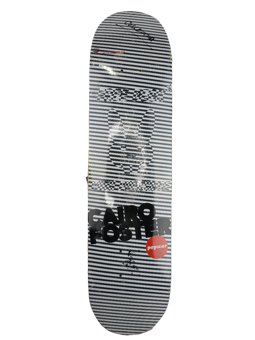 Popwar Cairo Foster Stripes Graphic White Grey Black Size 7.625 Deck ...