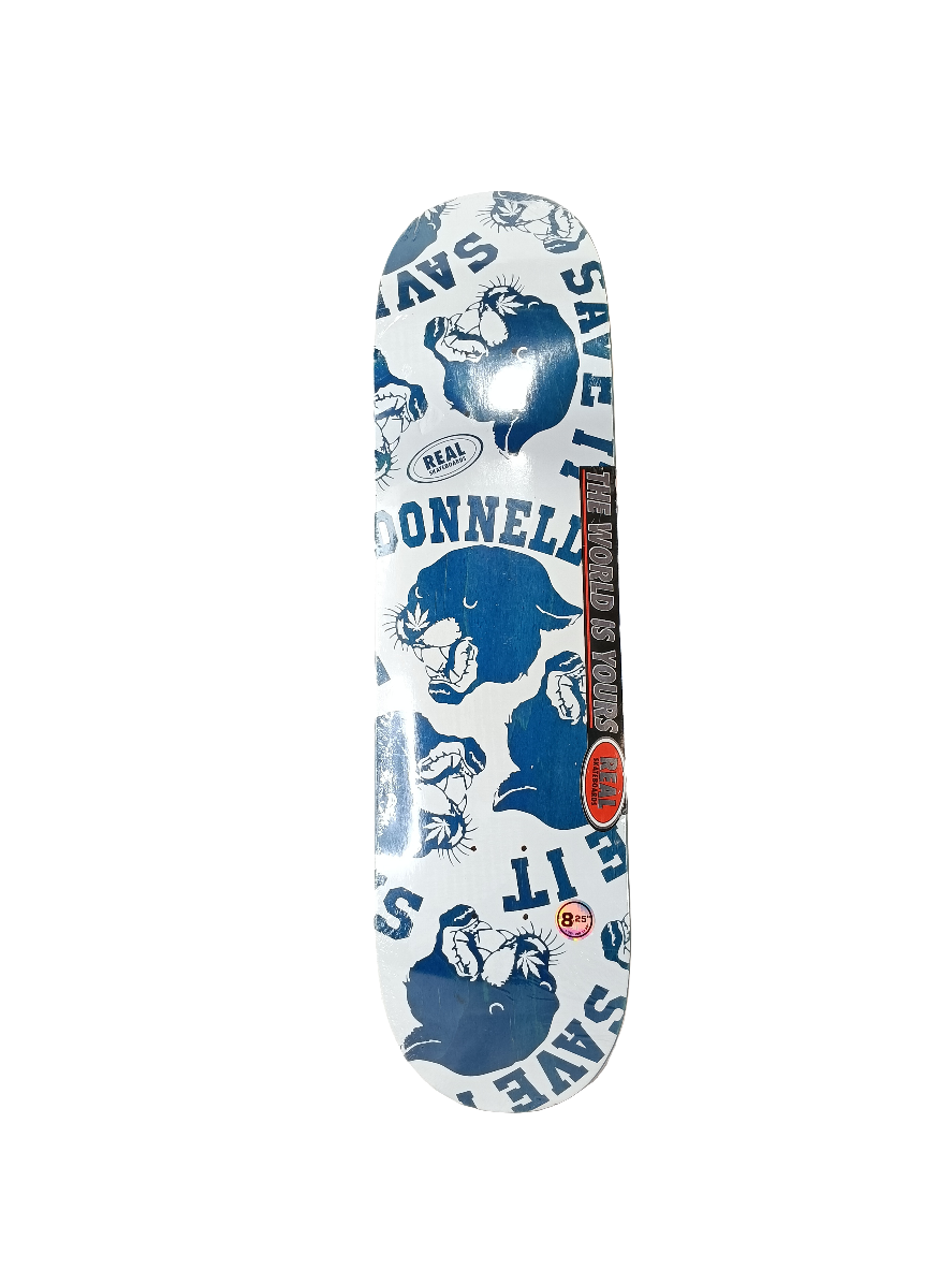 Real Jake Donnely Save It Panthers Round 2 Blue Woodgrain White Size 8.25" Vintage NOS Deck