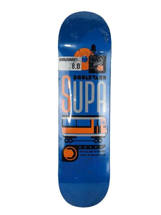 Boulevard Danny Supa Trolley Blue Orange Black Size 8.0 Vintage NOS Deck