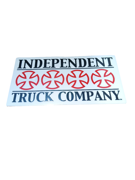 Independent Truck Company Quad Cross Clear Black Red White 6" X 3.25" Vintage NOS Sticker