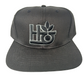 Habitat H Logo Grey Black Vintage NOS Suede Canvas Snapback Hat