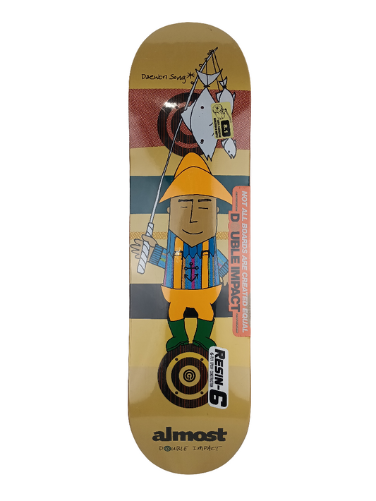 Almost Daewon Song Fisherman graphic Tan Multi Color Size 8.1 Skateboard Deck