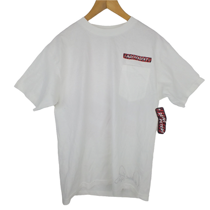 Independent Duane Peters Graphic White Black Red Mens Size Medium S/s Pocket Tee Shirt