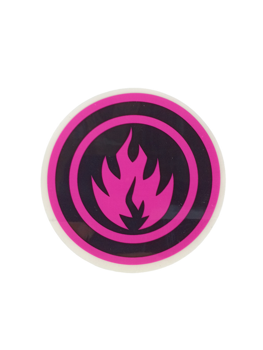 Black Label OG Flame Logo Clear Pink Black Size 3.3 X 3.3 Inch Vintage NOS Circle Sticker
