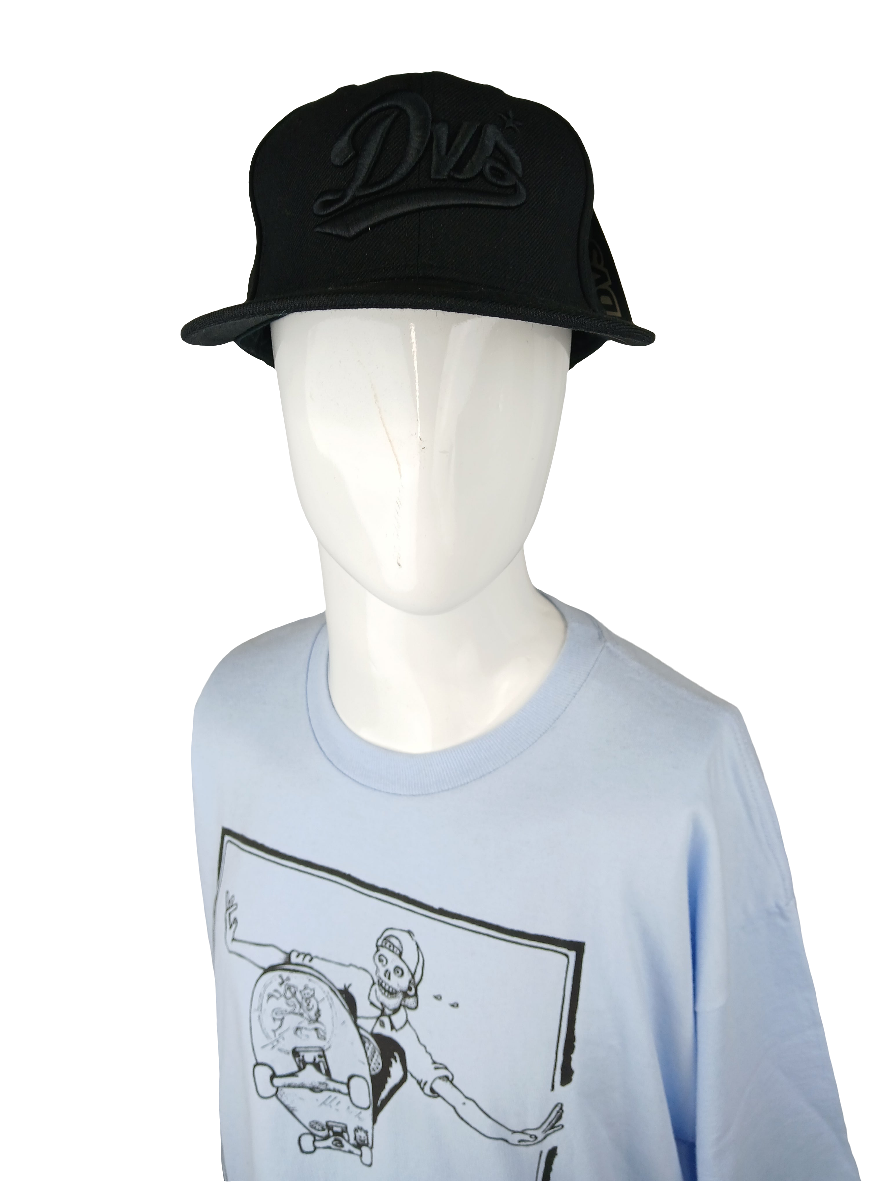 DVS X New Era 59FIFTY Black US Mens Size 7 1/2 59.6 CM Vintage NOS Fitted Hat