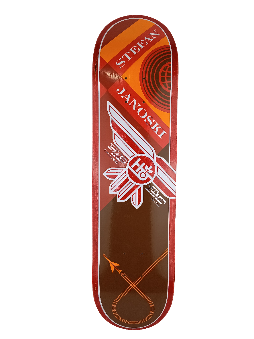 Habitat Stefan Janoski Bird Red Woodgrain White Brown 8" Vintage NOS Deck