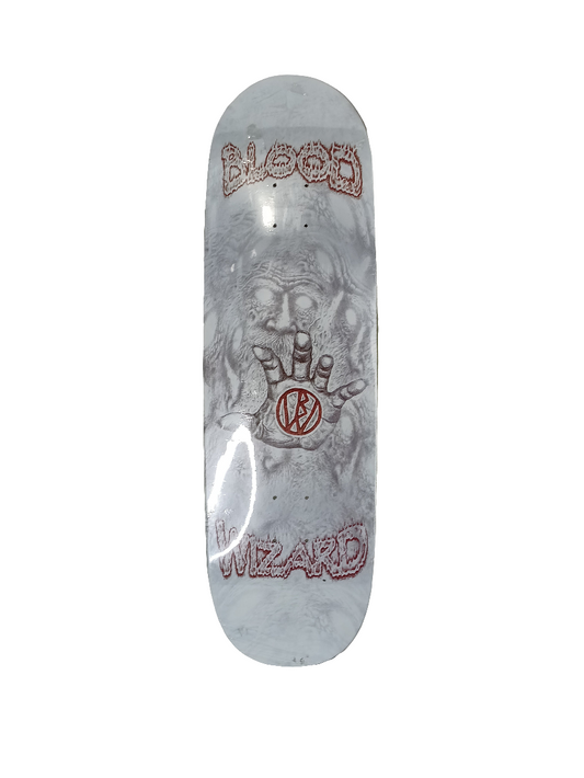 Blood Wizard Hand Graphic White Red Size 9.25 Shaped Skateboard Deck