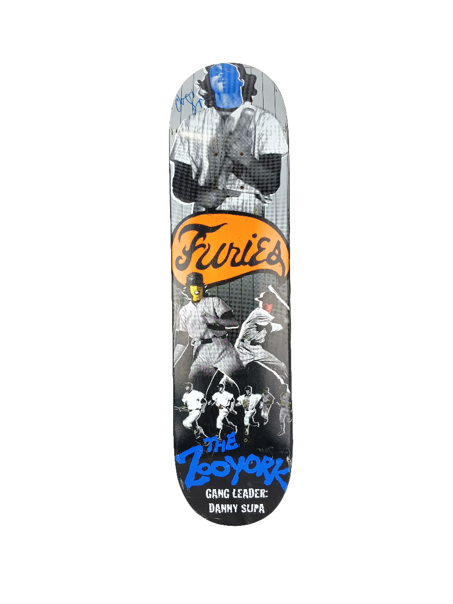Zoo York Danny Supa Furies Black White Orange Autographed Size 7.75 Skateboard Deck