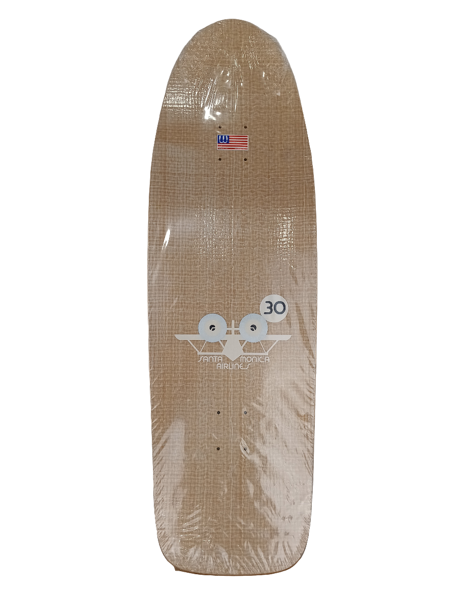 Santa Monica Airlines Logo Foil Graphic Reflective Silver Multi Color Size 10.5 Carbon Fiber Shaped Skateboard Deck