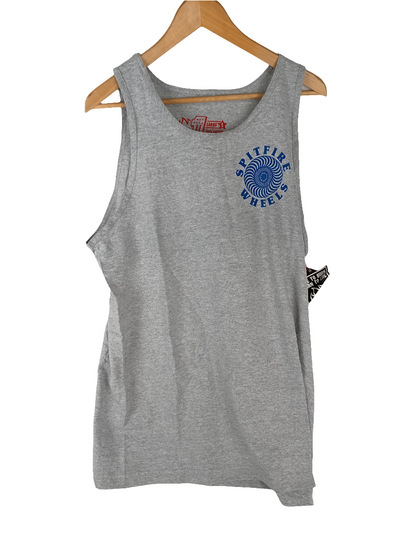 Spitfire Wheels The End Spiral Blue Gray Mens Size Large Tank Top
