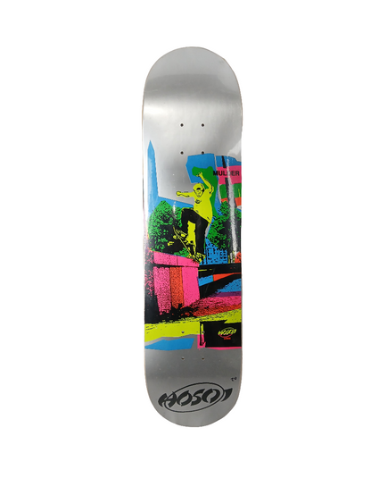 Hosoi Skateboards Richard Mulder Noseblunt Graphic Silver Foil Neon Multi Size 8.0" Vintage NOS Deck