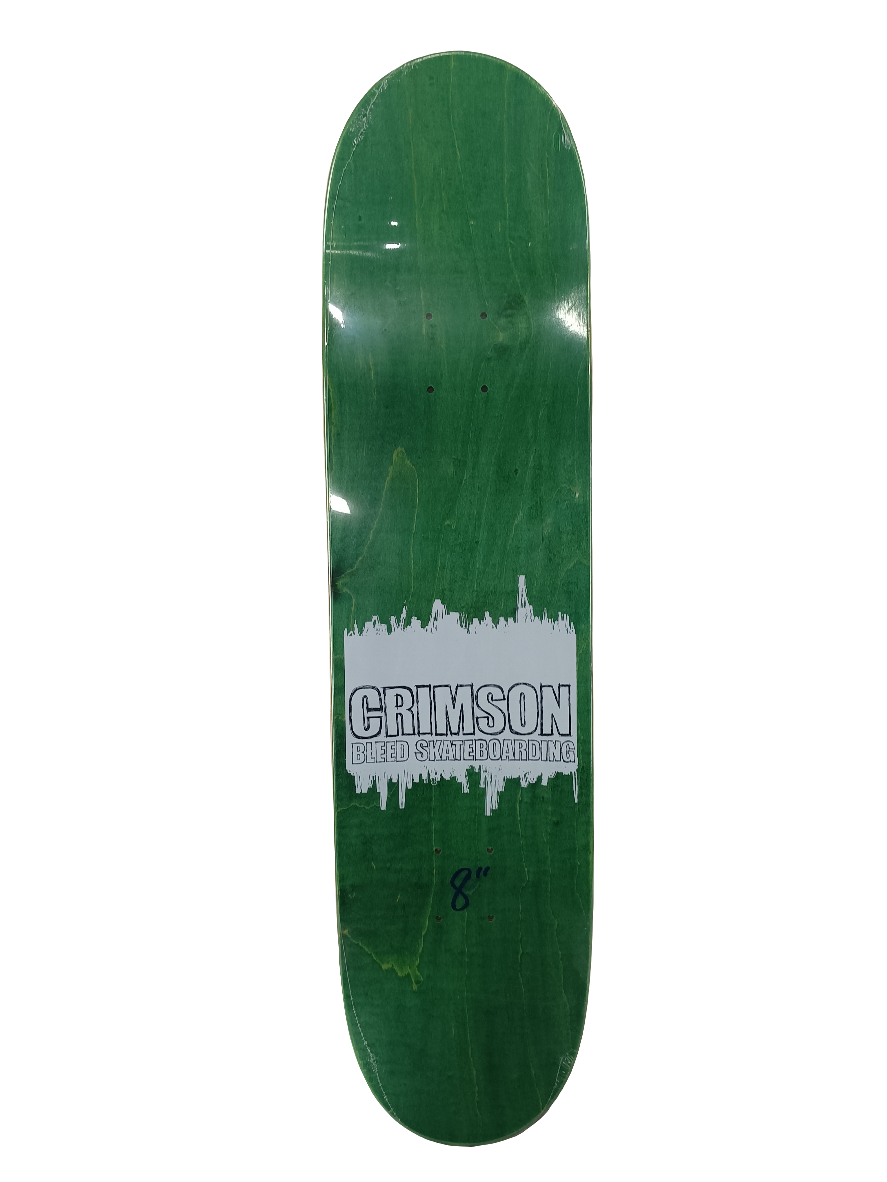 Crimson Skateboards Crimson Team Logo Teal Blue Size 8" Vintage NOS Deck