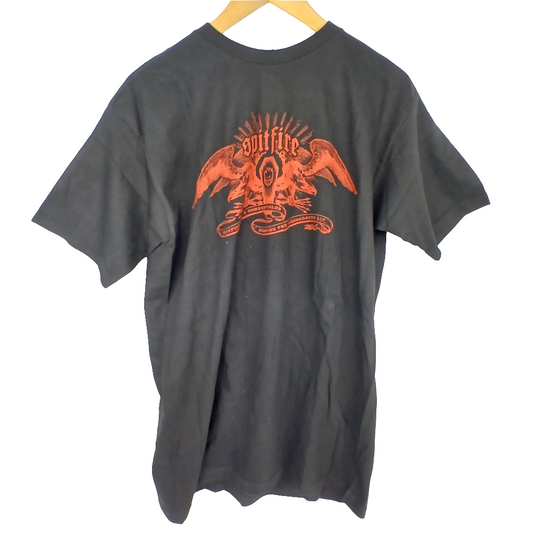Spitfire Quality Combustibles Keeping The Underground Lit Black Red Mens Size Medium S/s Vintage Shirt
