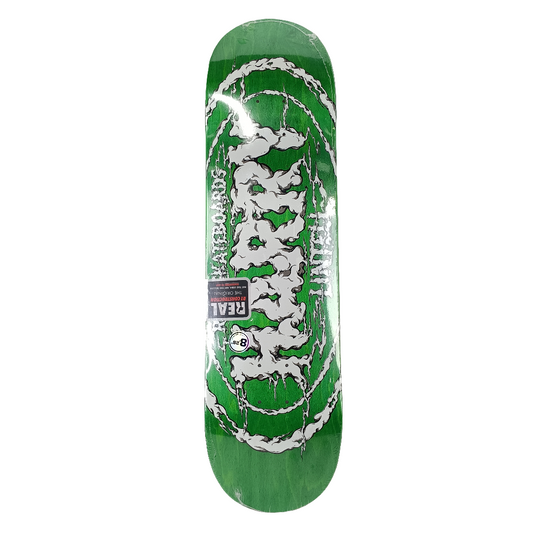 Real Skateboards Harry Lintell Smoke Letters Green Woodgrain Grey Size 8.28" Skateboard Deck