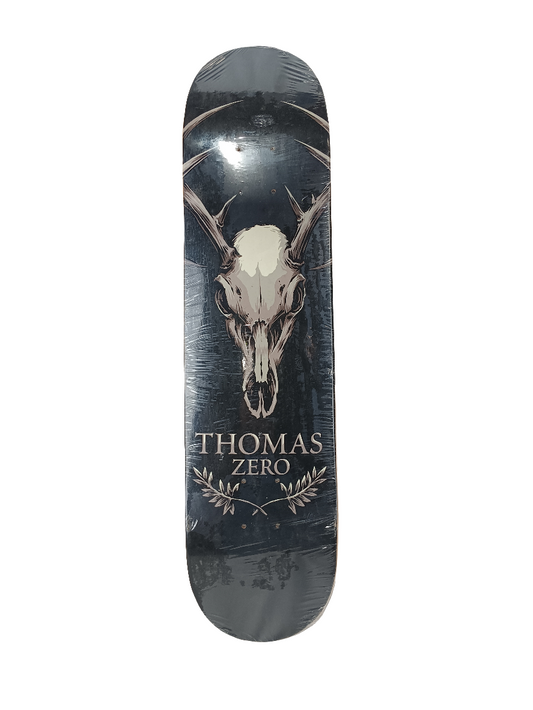 Zero Jamie Thomas Cow Skull Black White Size 7.5" Vintage NOS Deck