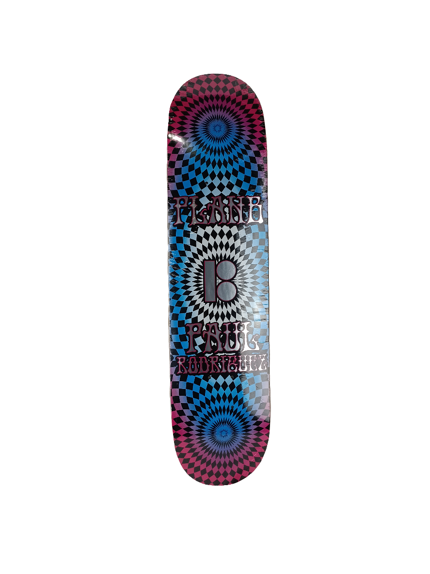 Plan B Paul Rodriguez Hypnotic graphic Black Pink Blue Size 7.5 Skateboard Deck