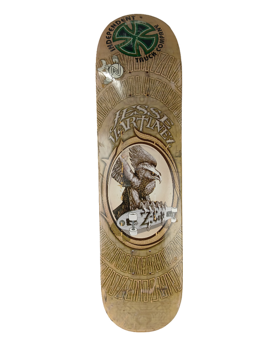 Z-Cult Jesse Martinez Rider Skated & Gripped Hawk Tan Size 8.0" Vintage NOS Deck 2004