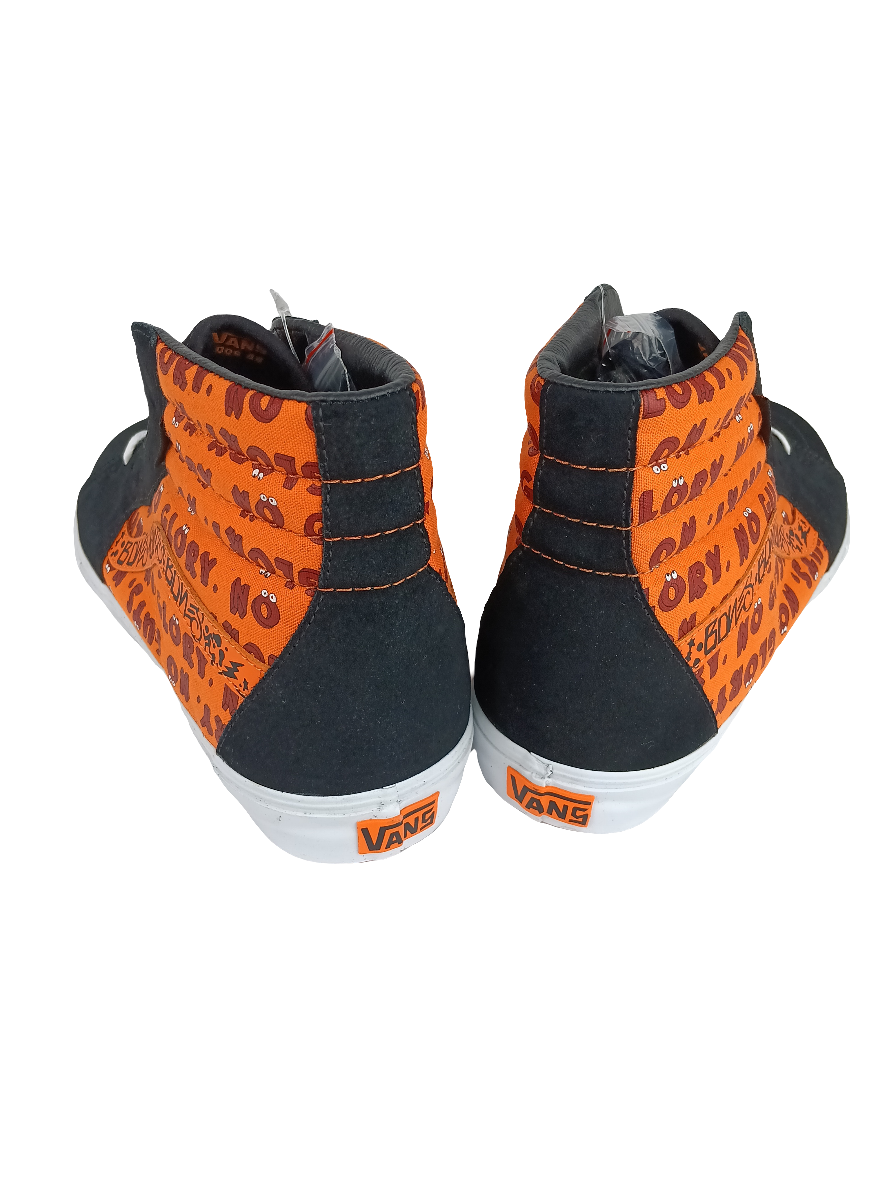 Vans Sk8Hi S Original Wtaps/No Guts No Glory Or Black Orange Size US Mens Size 12 Shoes