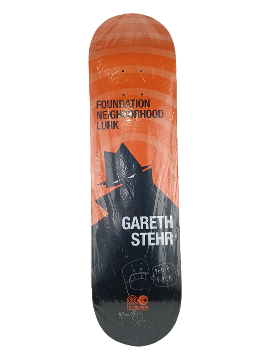 Foundation Gareth Stehr Neighborhood Lurk Orange Black White Autographed 8.0 Vintage NOS Deck