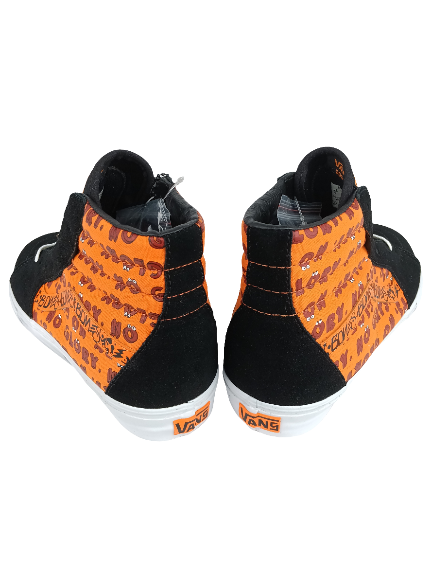 Vans Sk8Hi S Original Wtaps/No Guts No Glory Or Black Orange Size US Mens Size 9.0 Shoes