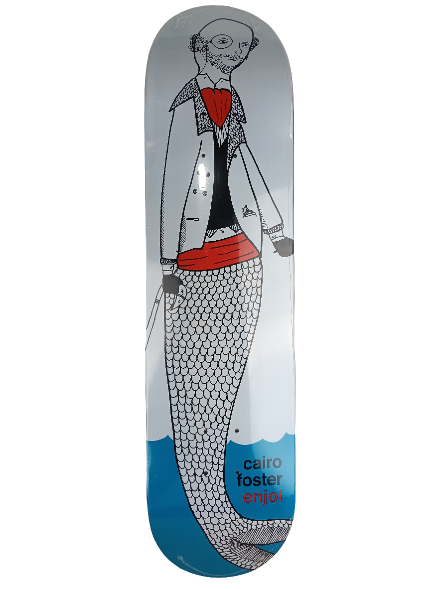 Enjoi Skateboards Cairo Foster Merman White Red Blue 7.9" X 31.8" Vintage NOS Deck