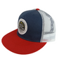 Diamond Supply Co. 1998 International Skateboarding Team Red Navy White Mesh Snapback Hat