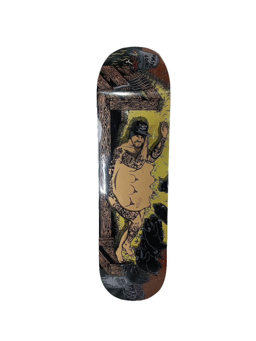 Santa Cruz Jason Jessee Milkmaid Black Brown Yellow Size 8.6" Powerply Vintage NOS Deck