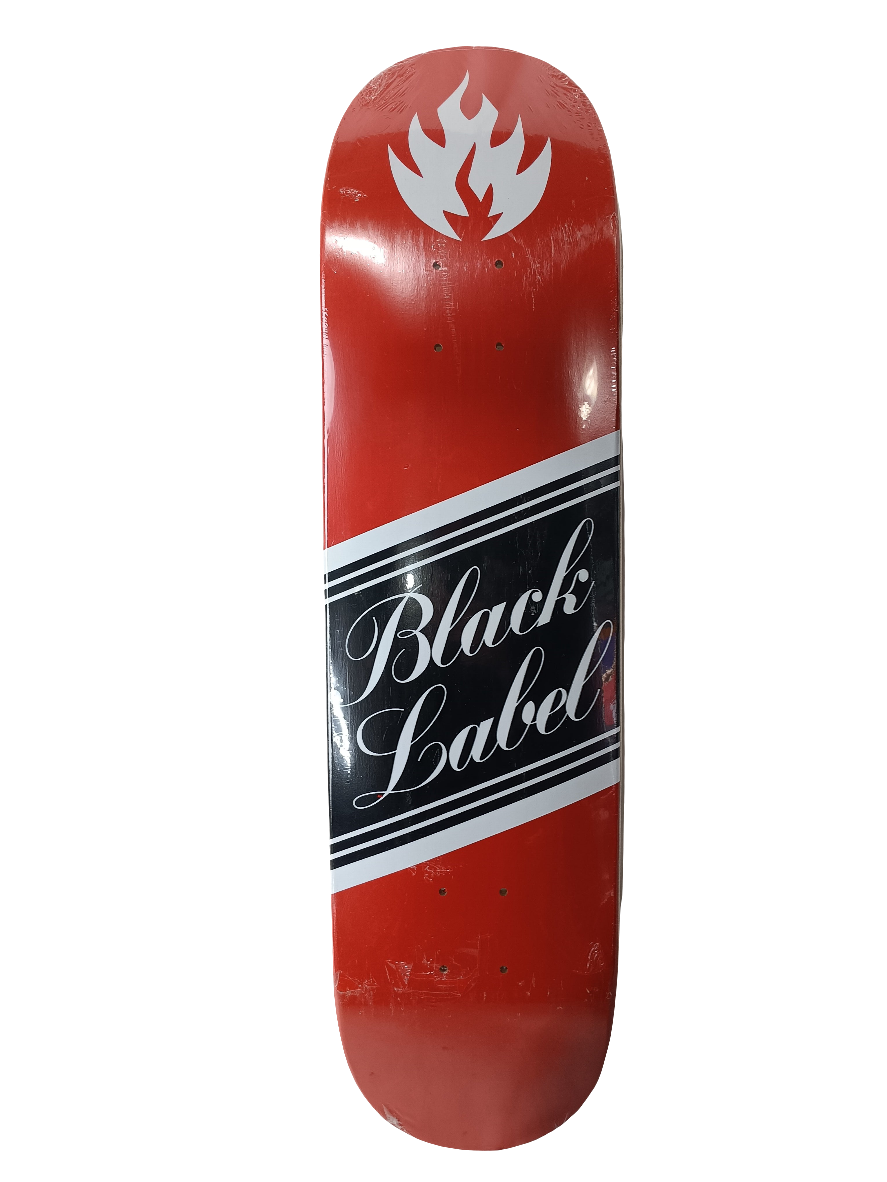 Black Label Beer Graphic Red Black White Size 8 Skateboard Deck