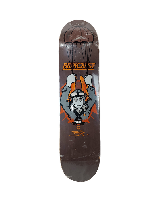 The Firm Bob Burnquist Undead Angel Series Parachute Black Brown Orange Size 7.625" Vintage NOS Deck