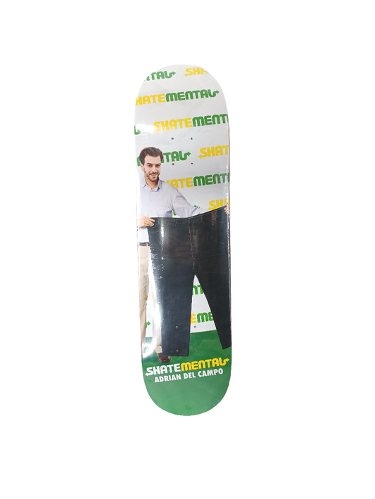 Skate Mental Adrian Del Campo Subway Graphic White Green Yellow Size 8.25 Skateboard Deck