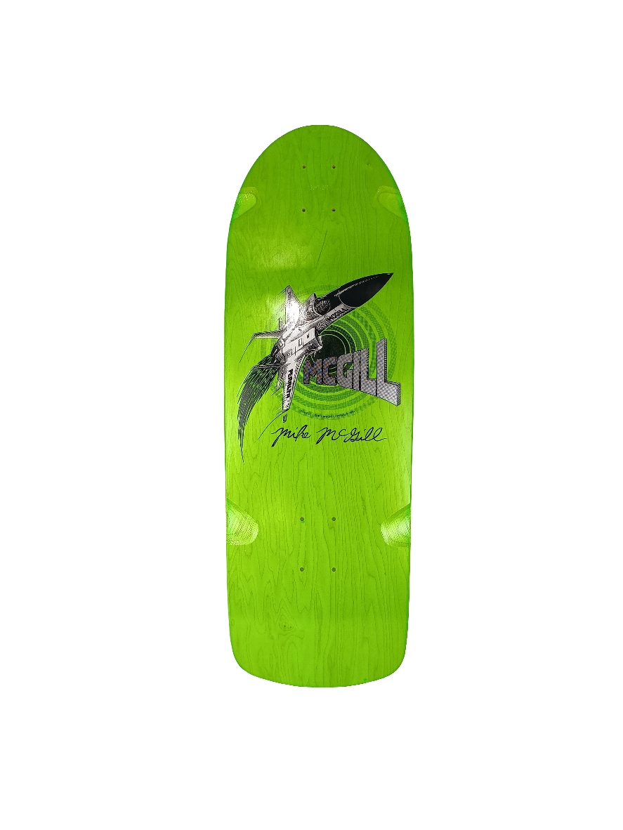 Powell Peralta Mike Mcgill F-14 Jet Fighter Green Woodgrain Grey Black Size 10.0 X 30.125 Discontinued 2015 Re-issue Skateboard Deck