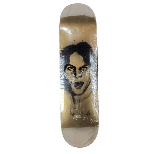 Hockey Face Portrait Gold Foil Black Size 8,25" Vintage NOS Deck